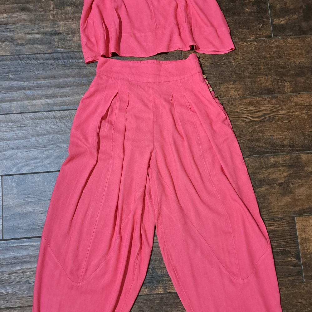 Women's Pink Pants & Tank Set